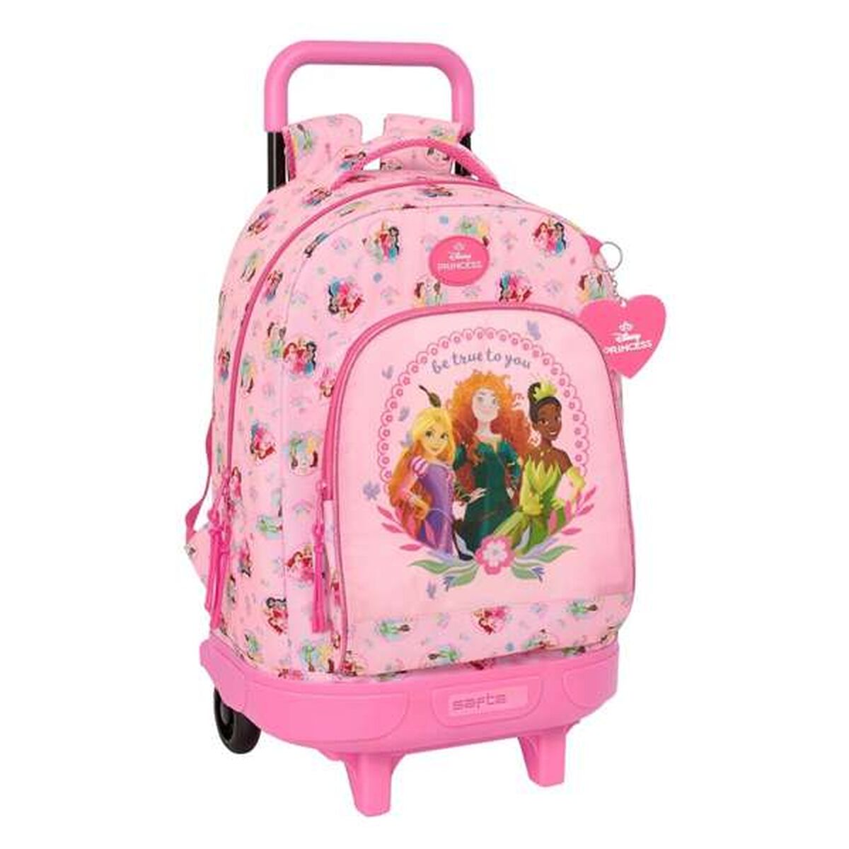 Skolväska med hjul Disney Princess Rosa 33 x 45 x 22 cm