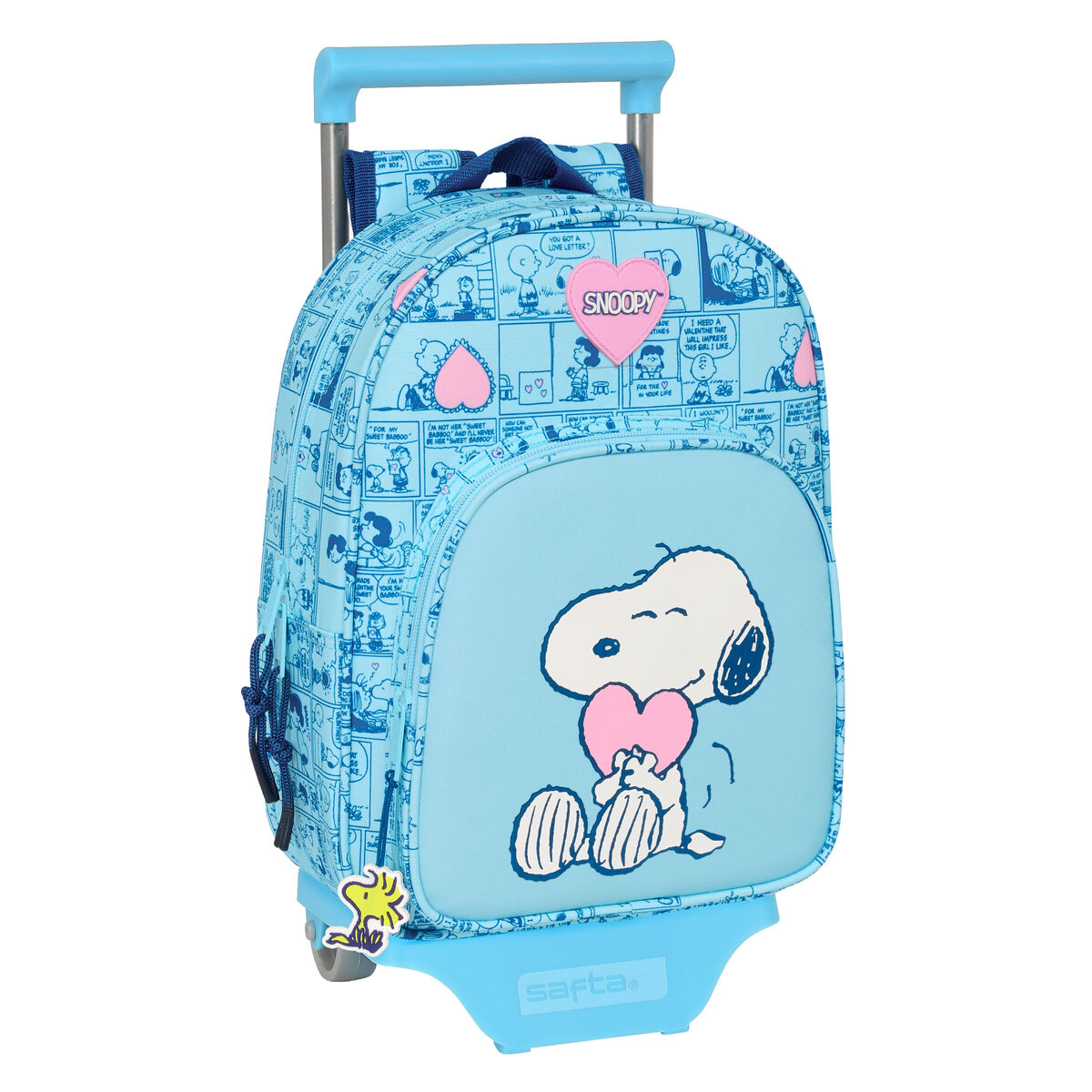 Skolväska med hjul Snoopy Love Blå 26 x 11 x 67 cm 26 x 34 x 11 cm