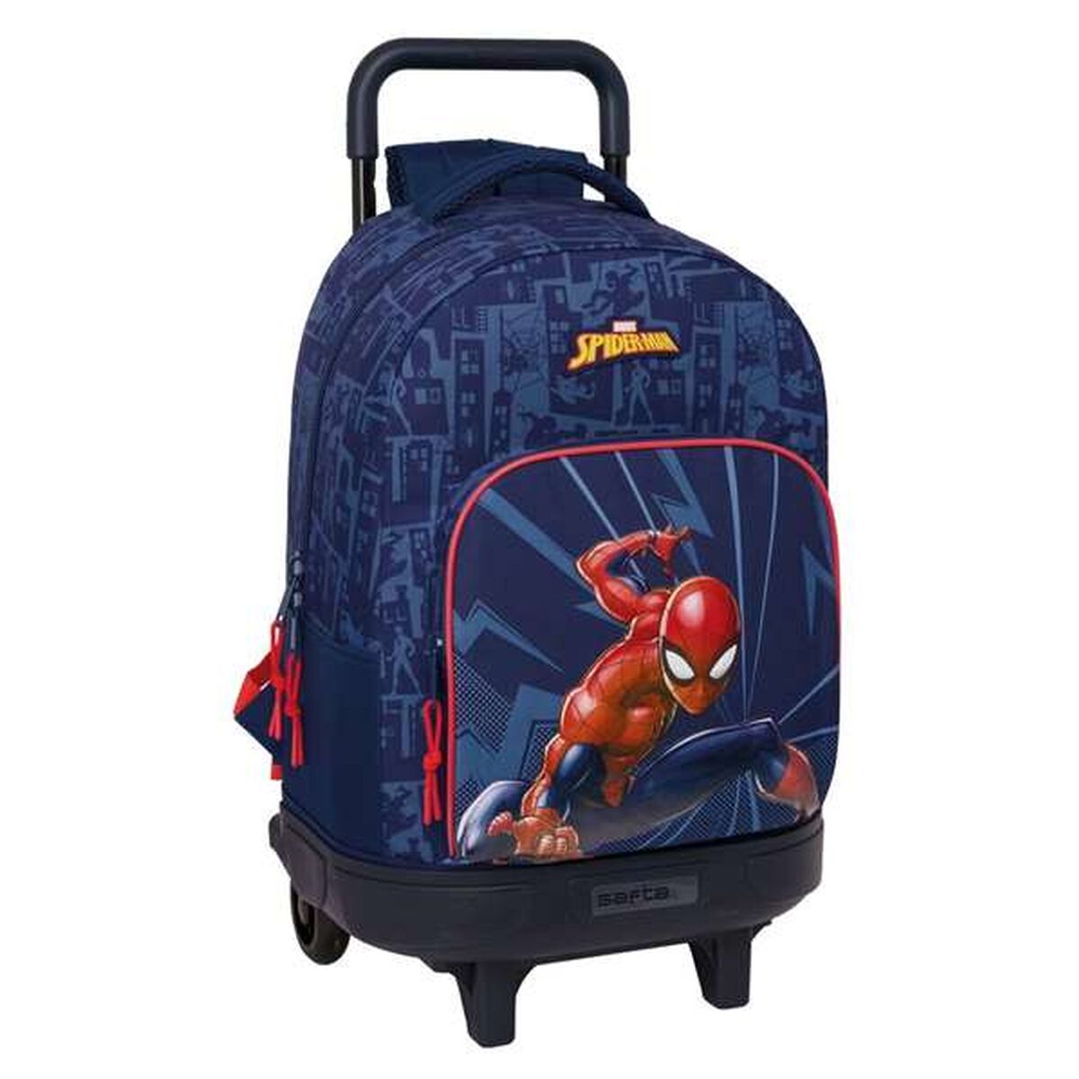 Skolväska med hjul Spider-Man Blå 33 x 45 x 22 cm