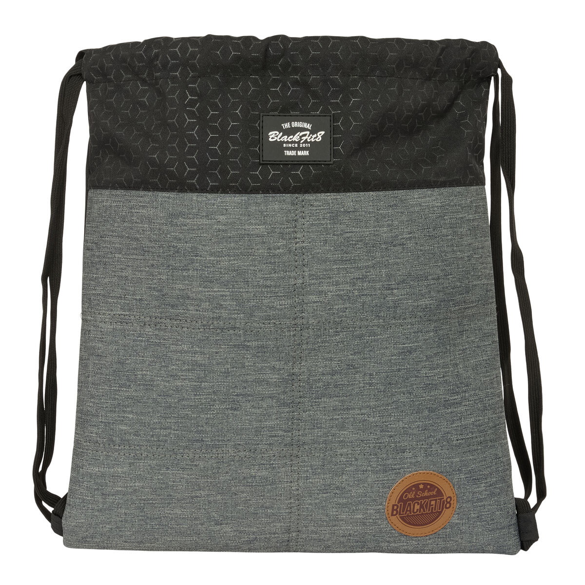 Skopåse med remmar BlackFit8 Old school Svart Grå 35 x 40 x 1 cm