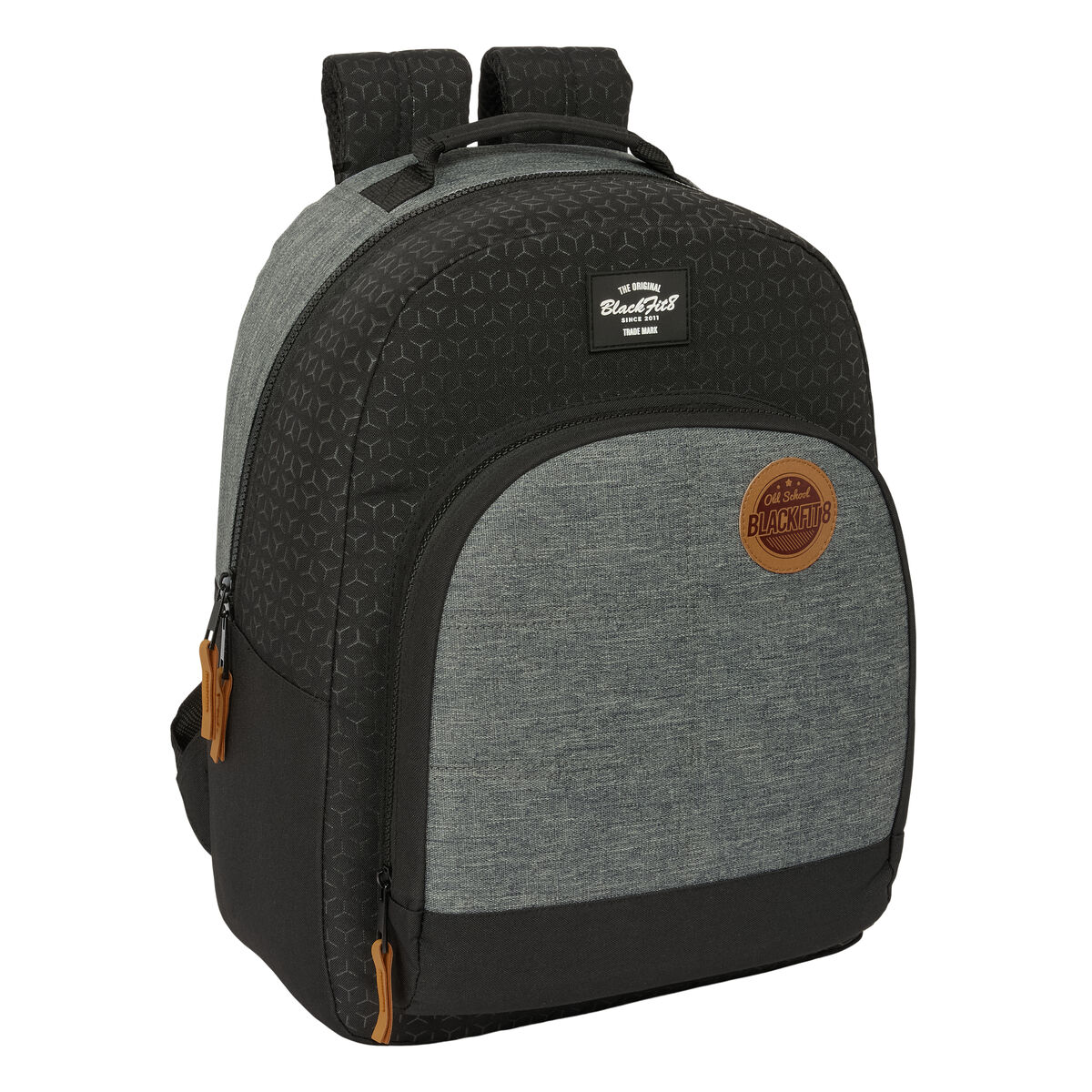 Skolryggsäck BlackFit8 Old school Svart Grå 32 x 42 x 15 cm