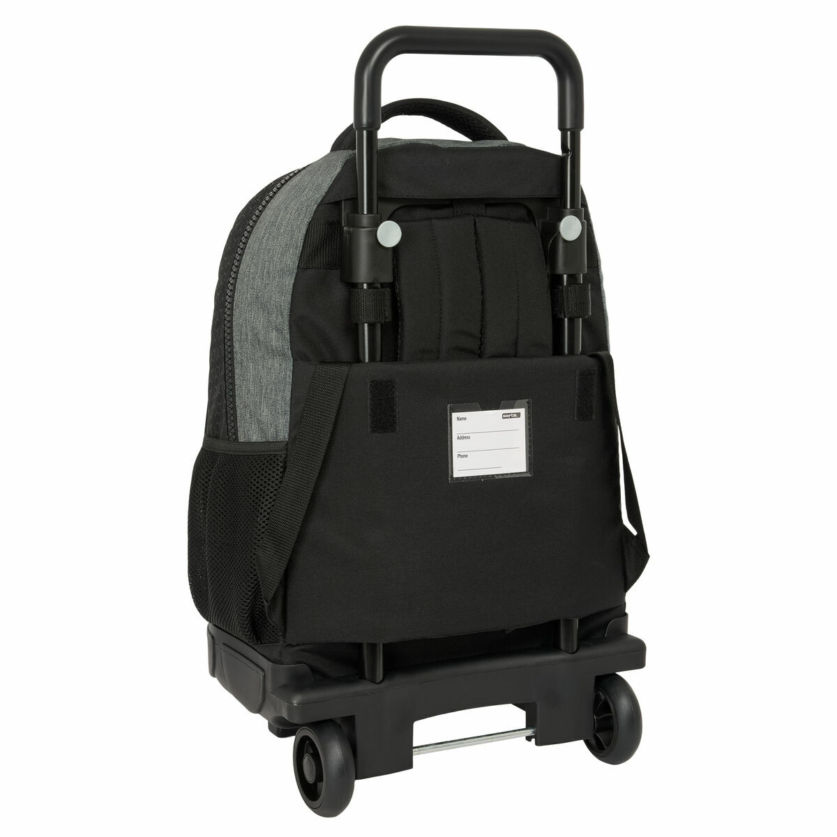 Skolväska med hjul BlackFit8 Old school Svart Grå 33 x 45 x 22 cm - 2