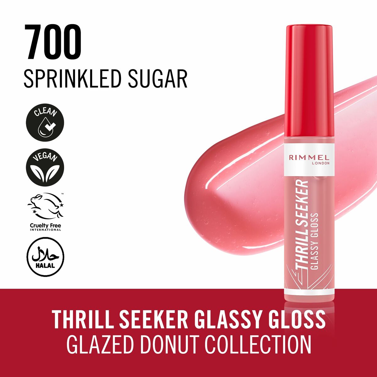 Läppglans Rimmel London THRILL SEEKER Nº 700-Sprinkled Sugar 6 ml - 3