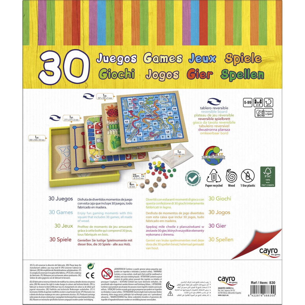 Sällskapsspel Cayro 30 Games (31 x 31 x 5.5 cm) 31 x 31 x 5,5 cm - 2