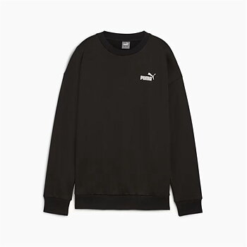 Tröja utan huva Dam Puma Essentials+ Relaxed Small Logo Crew Fl Svart