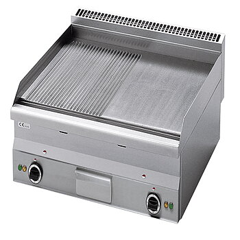 Elektrisk grillbänk, slät och räfflad plåt