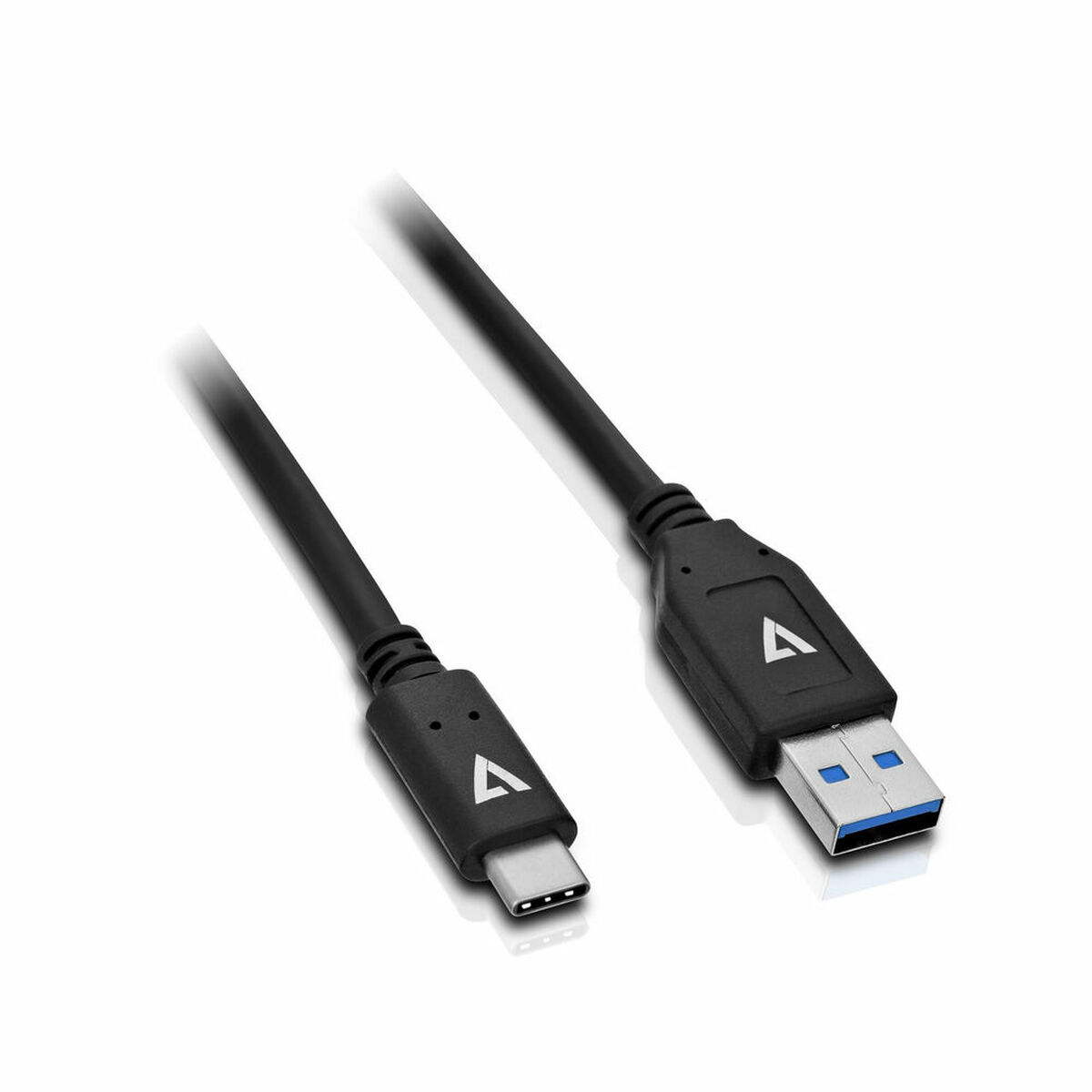 USB A till USB-C Kabel V7 V7U2C-1M-BLK-1N Svart 1 m