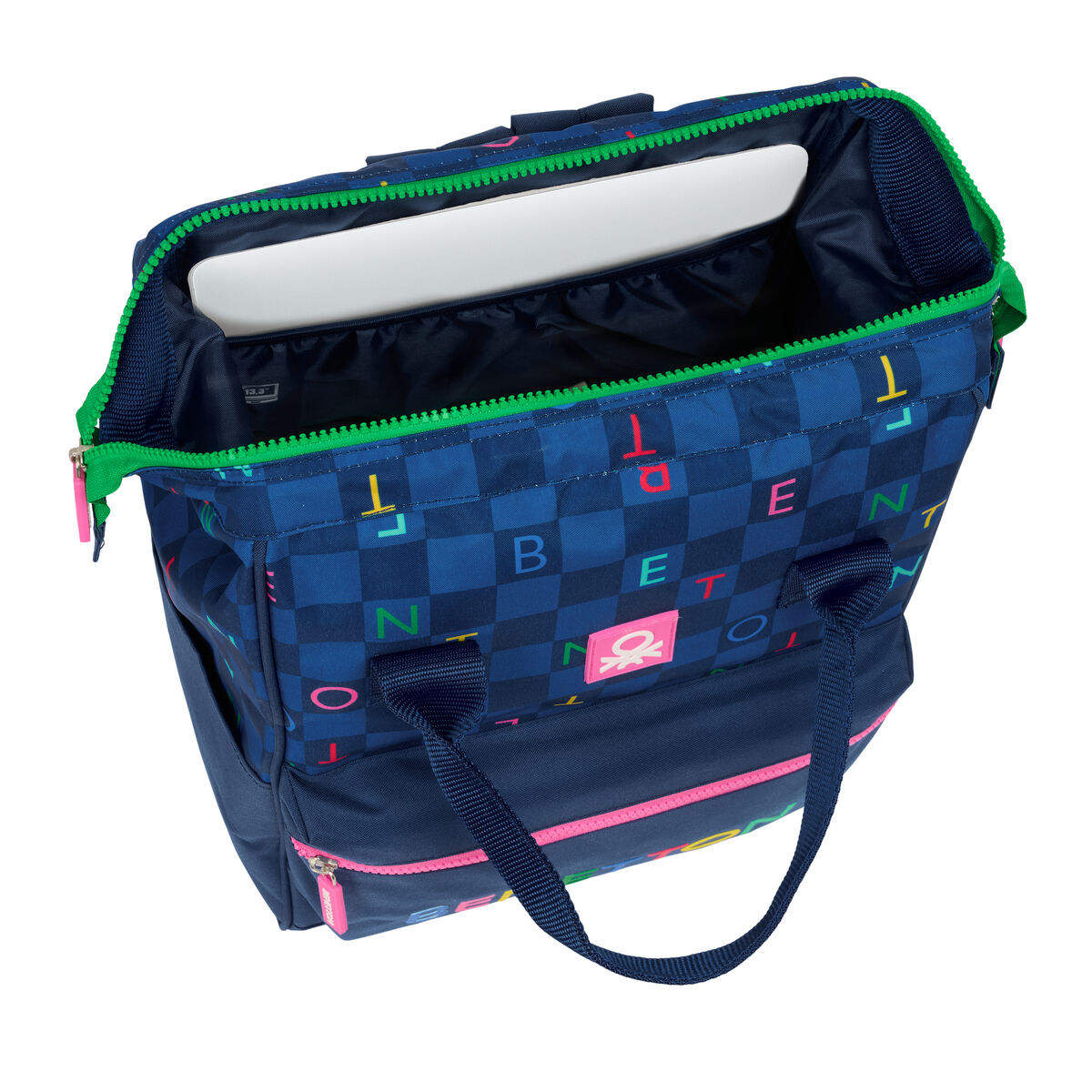 Skolryggsäck Benetton benetton Marinblå 27 x 40 x 19 cm - 2