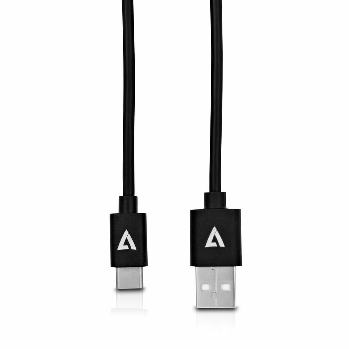 USB A till USB-C Kabel V7 V7U2AC-2M-BLK-1N Svart 2 m