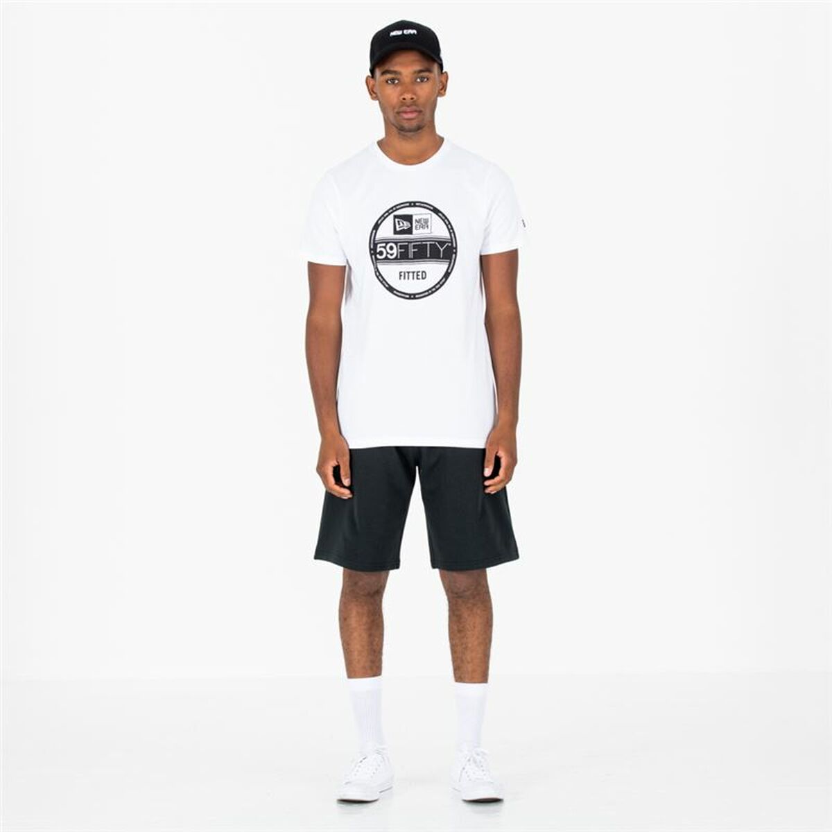 T-shirt med kortärm Herr New Era  Essential Visor Sticker Vit - 2