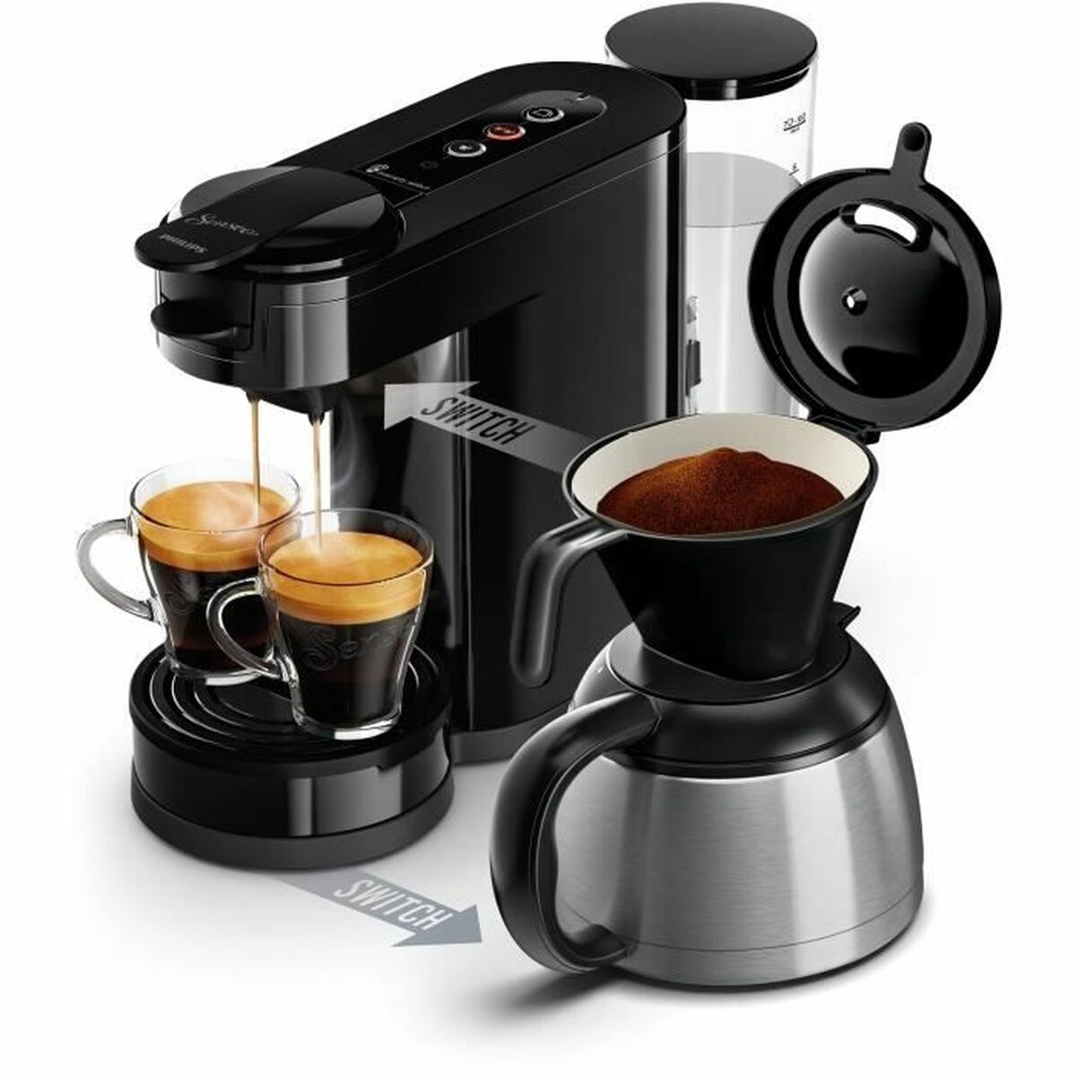 Kaffekapslar Philips SENSEO SWITCH HD6592/65 noir 1 bar 1450 W