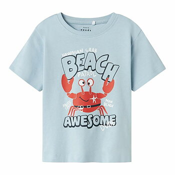 Barn T-shirt med kortärm Name It Nmmvagno Loose Himmelsblå