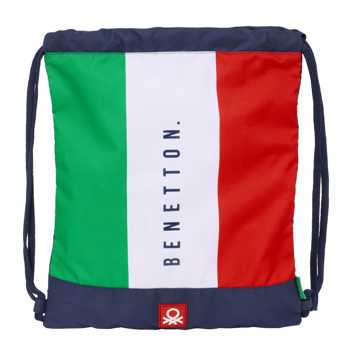 Skopåse med remmar Benetton Flag Marinblå 35 x 40 x 1 cm