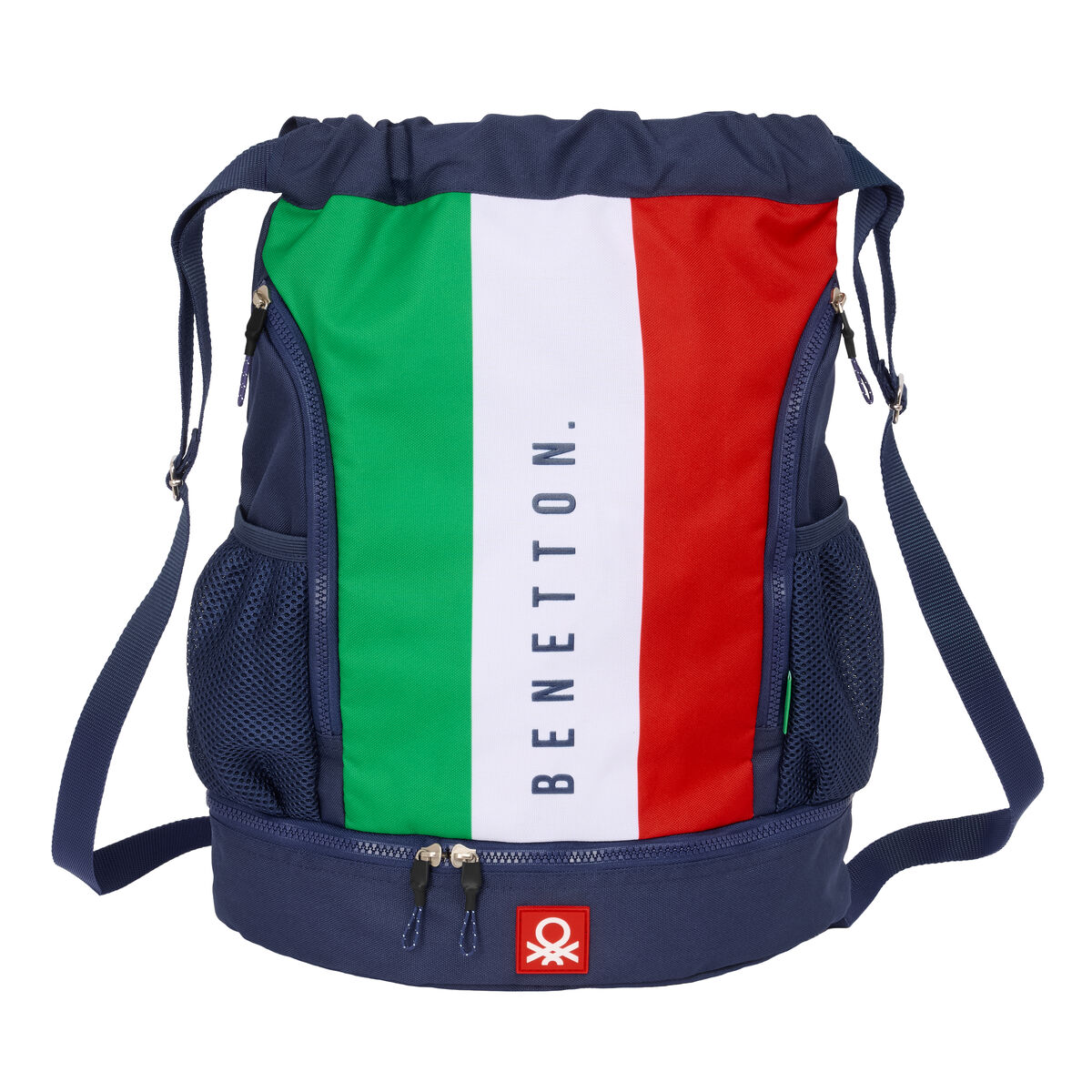 Skopåse med remmar Benetton Flag Marinblå 35 x 40 x 1 cm