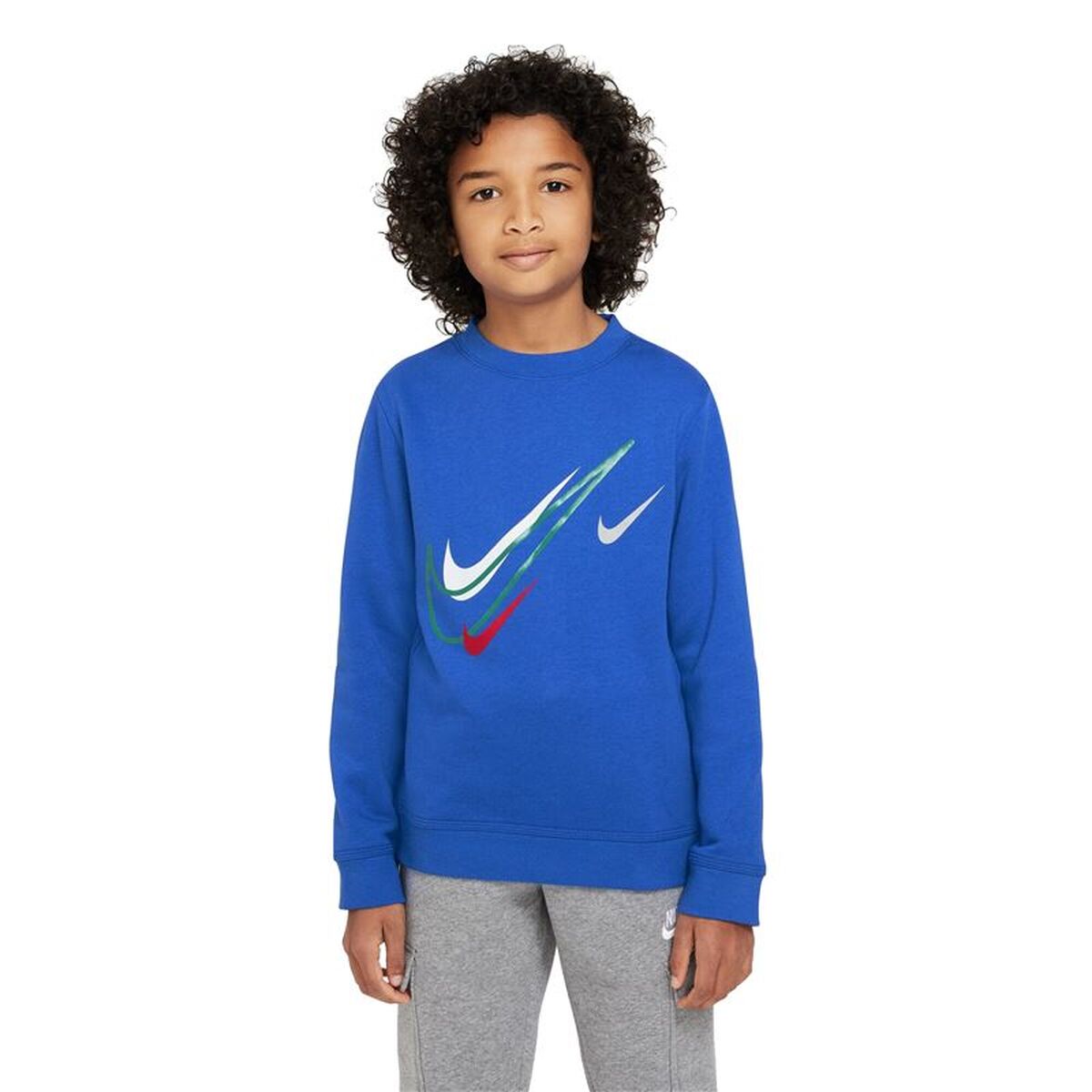 Tröja utan huva Barn Nike NSW SOS FLC CREW Blå