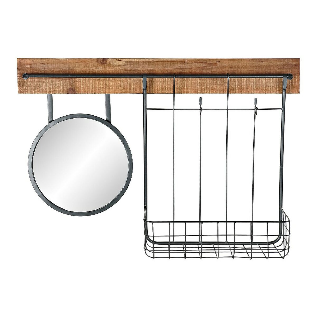 Väggspegel DKD Home Decor Svart Metall Gran Speglar (80 x 15 x 20 cm)
