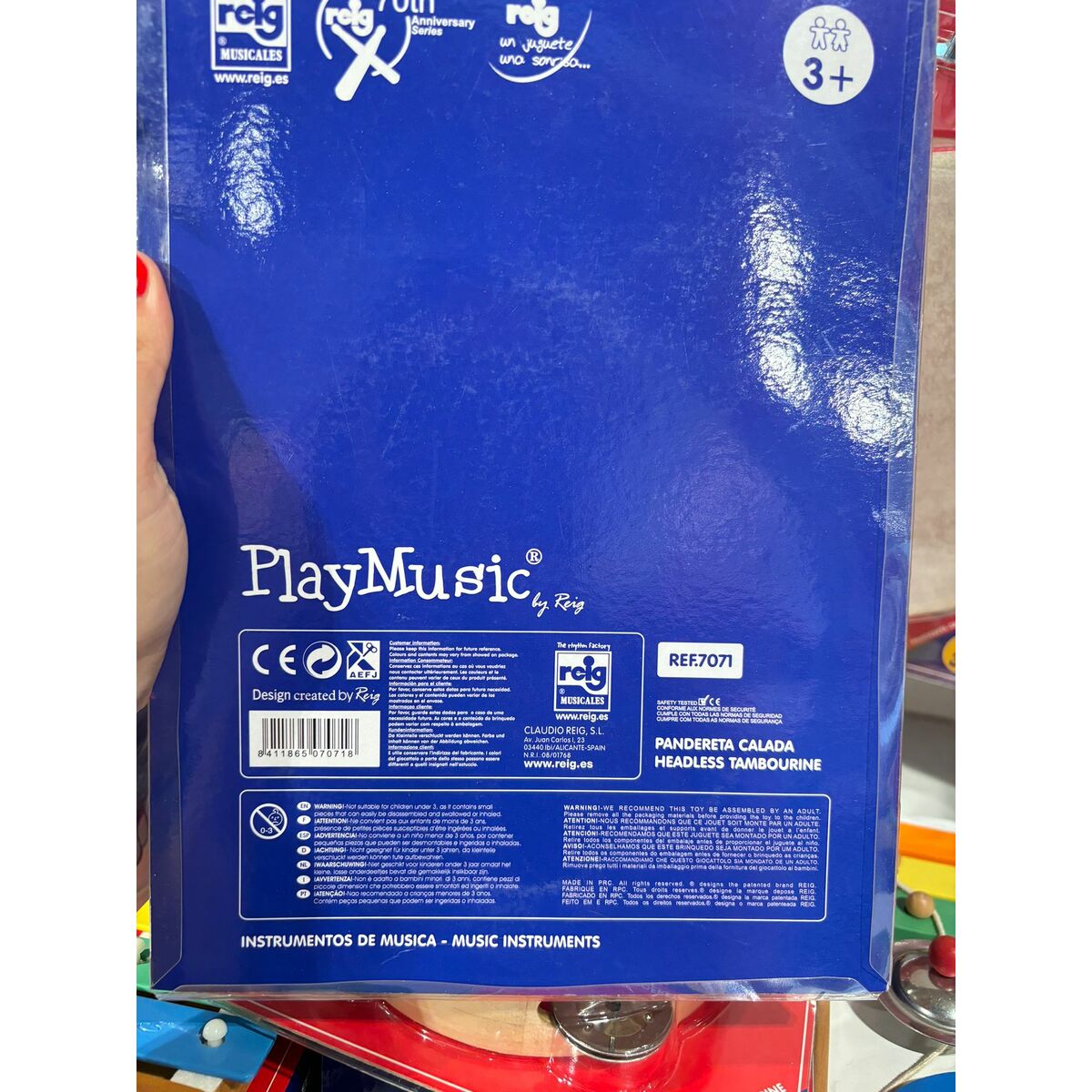 Tamburin Reig Ø 15 cm Trä Plast 15 cm - 2