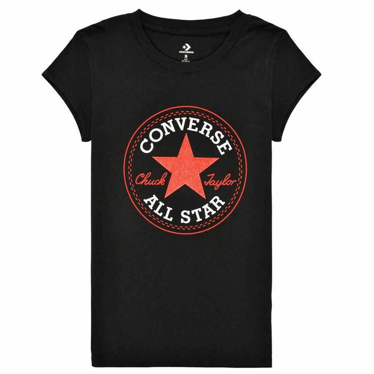Barn T-shirt med kortärm Converse Timeless  Svart - 2
