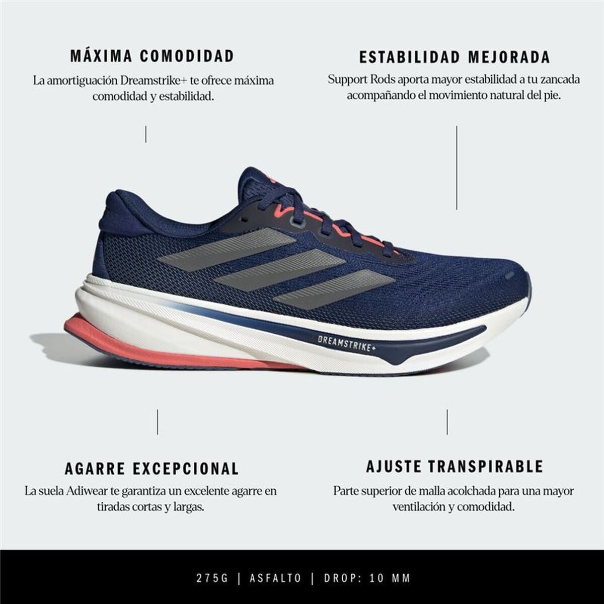 Löparskor, Vuxna Adidas Supernova Rise 2 Blå - 2