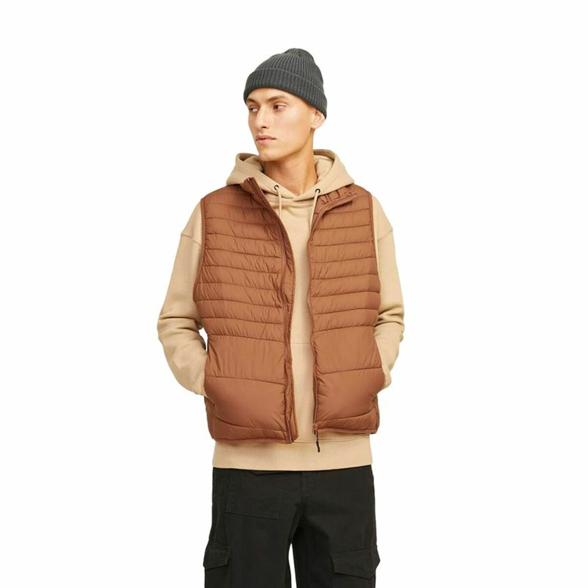Träningsväst Herr Jack & Jones Jjben Square Mocha Bisque - 2