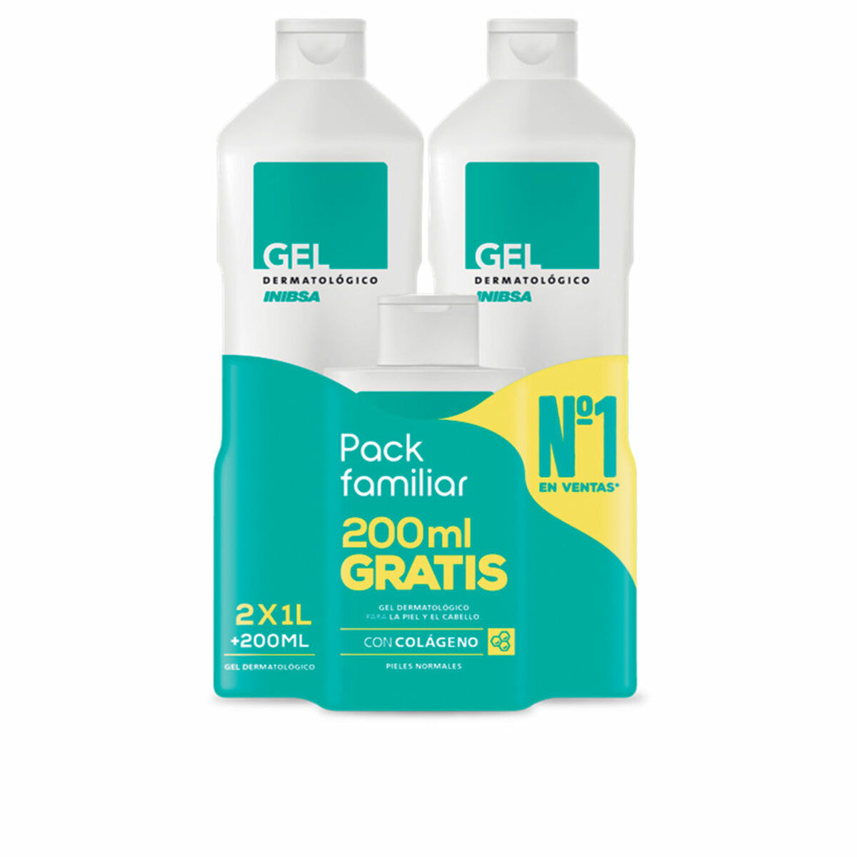 Unisex skönhetsset INIBSA Gel Dermatológico 1 L 2 Delar