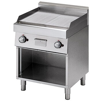 Gasgrill för öppet skåp, räfflad plåt