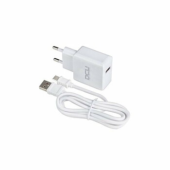 Väggladdare + USB A till USB C Kabel DCU 66826 Vit (1 m)