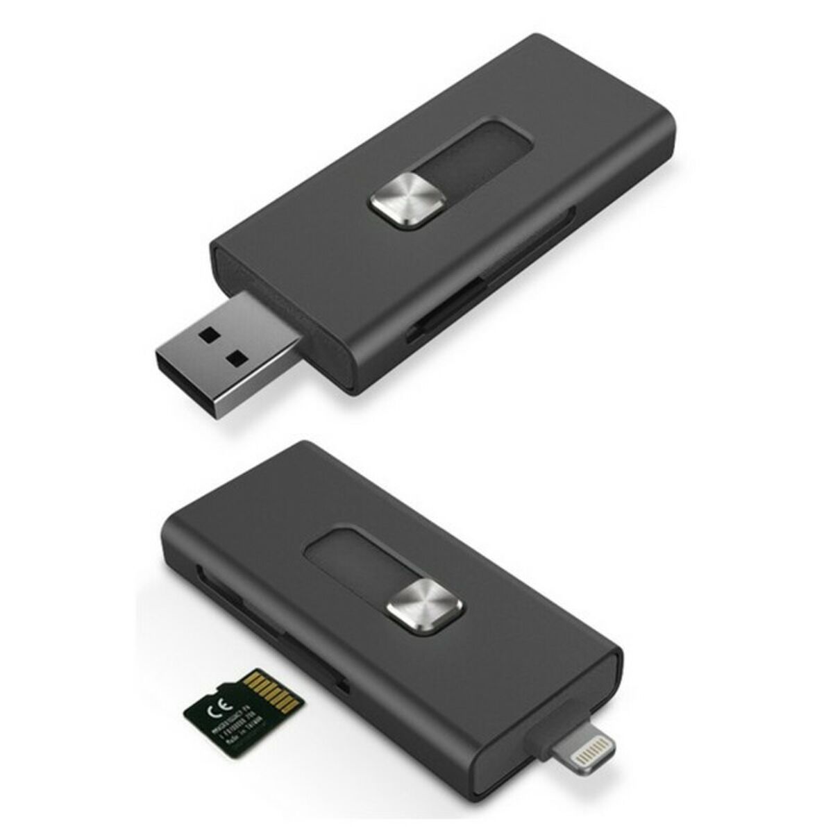 Kortläsare KSIX Micro SD Svart - 3