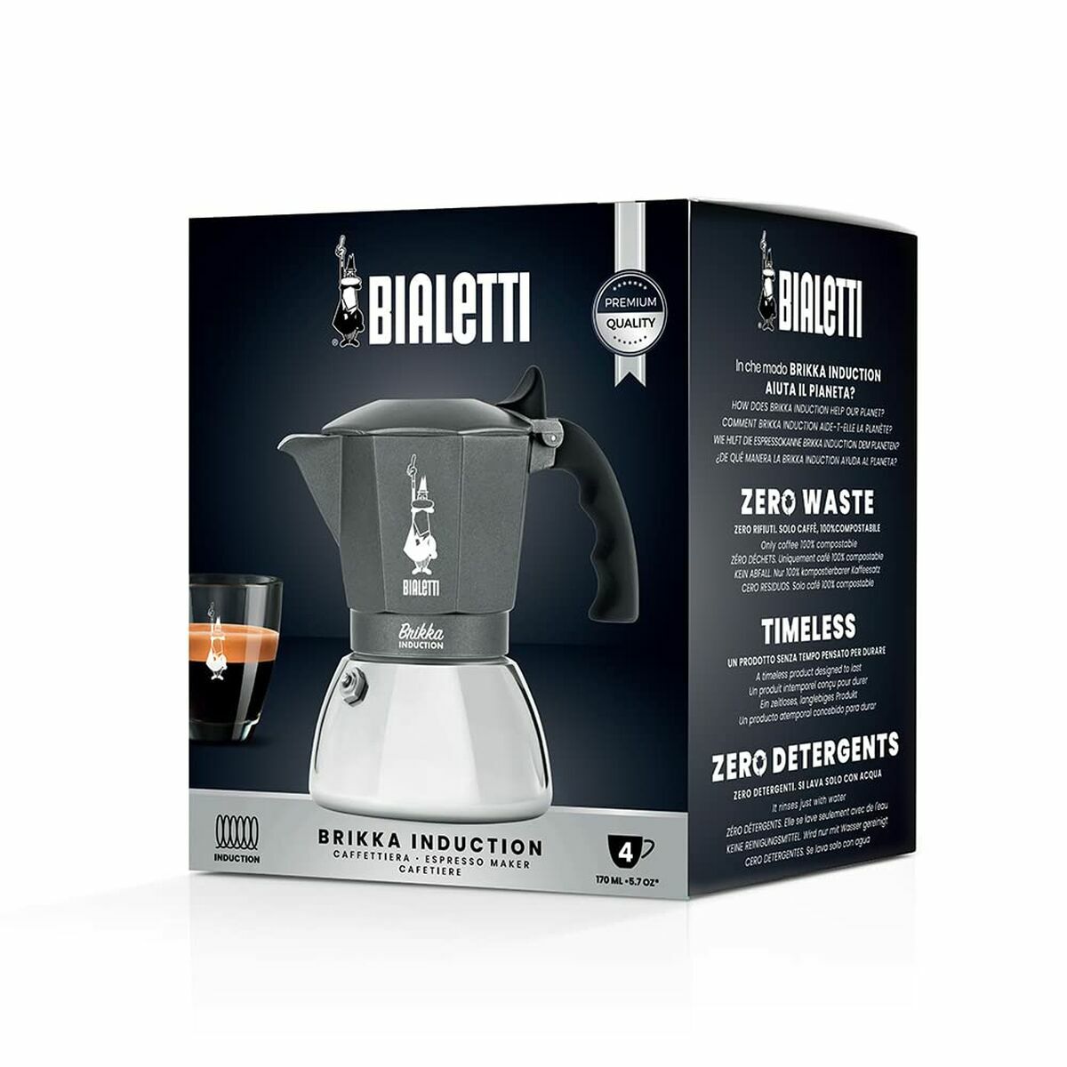 Italiensk Kaffepanna Bialetti Brikka Silvrig Aluminium - 2