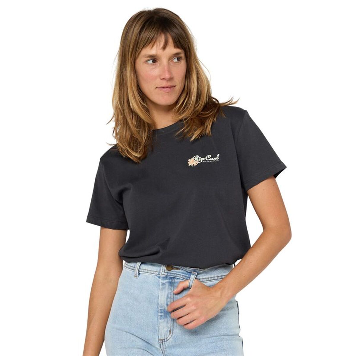 T-shirt med kortärm Dam Rip Curl Waikiki Standard Svart