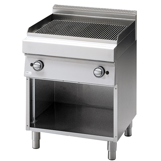 Gasgrill på öppna skåp