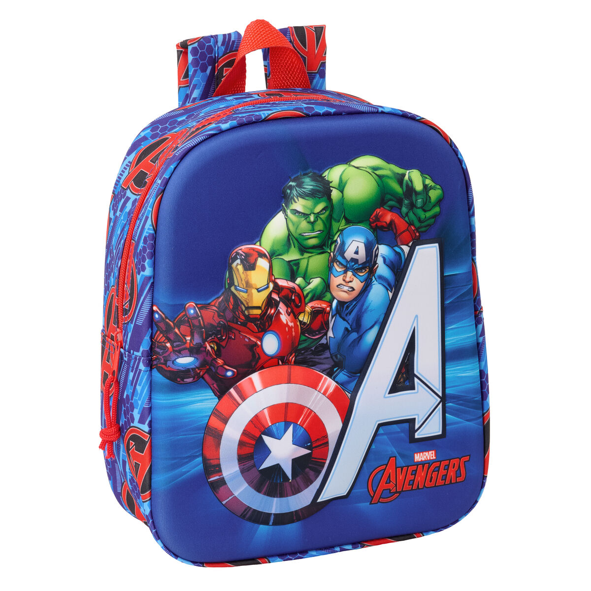 Barnryggsäck The Avengers Röd Mörkblå 22 x 27 x 10 cm 3D