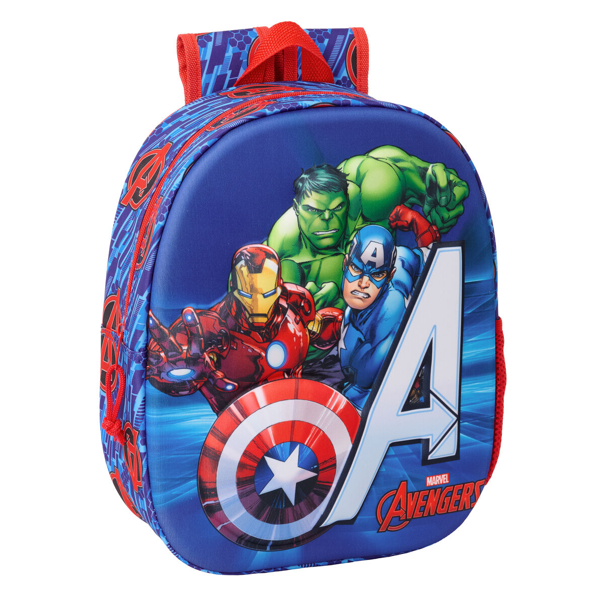 Barnryggsäck The Avengers Röd Mörkblå 27 x 33 x 10 cm 3D
