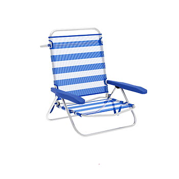 Marbueno hopfällbar stol 5 positioner aluminium Blå och vita ränder Strand och pool 63X76X78 cm 10314
