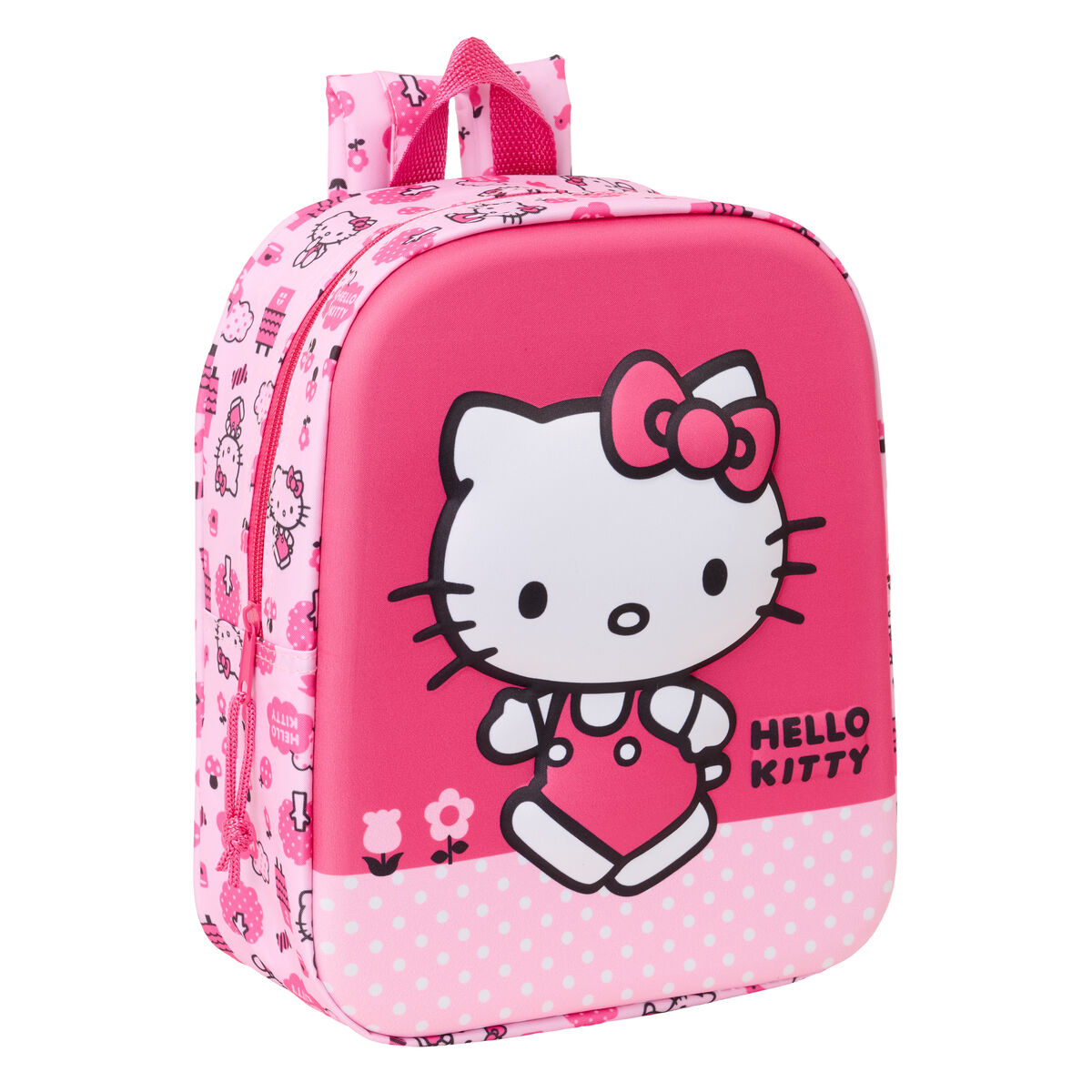 Barnryggsäck Hello Kitty Rosa 22 x 27 x 10 cm 3D