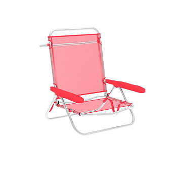 Marbueno Fällstol 5 Positioner Aluminium Korall Strand och Pool 63X76X78 cm 10358