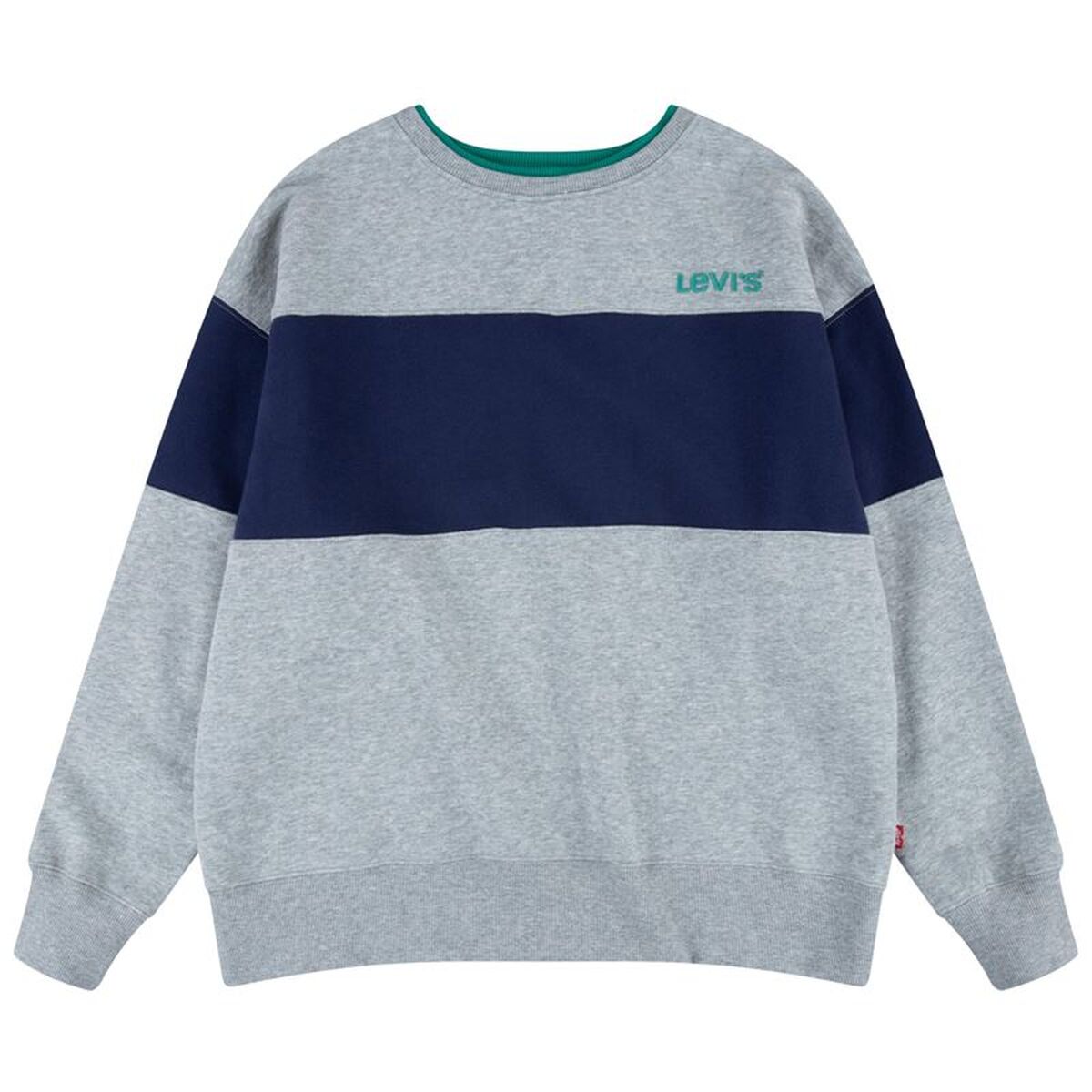 Tröja utan huva Barn Levi's Colorblock Crewneck Ljusgrå