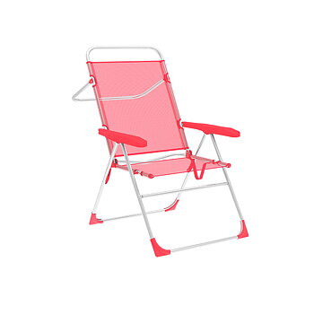 Marbueno Hopfällbar Stol 5 Positioner Aluminium Korall Strand och Pool 56X61X97 cm 10359