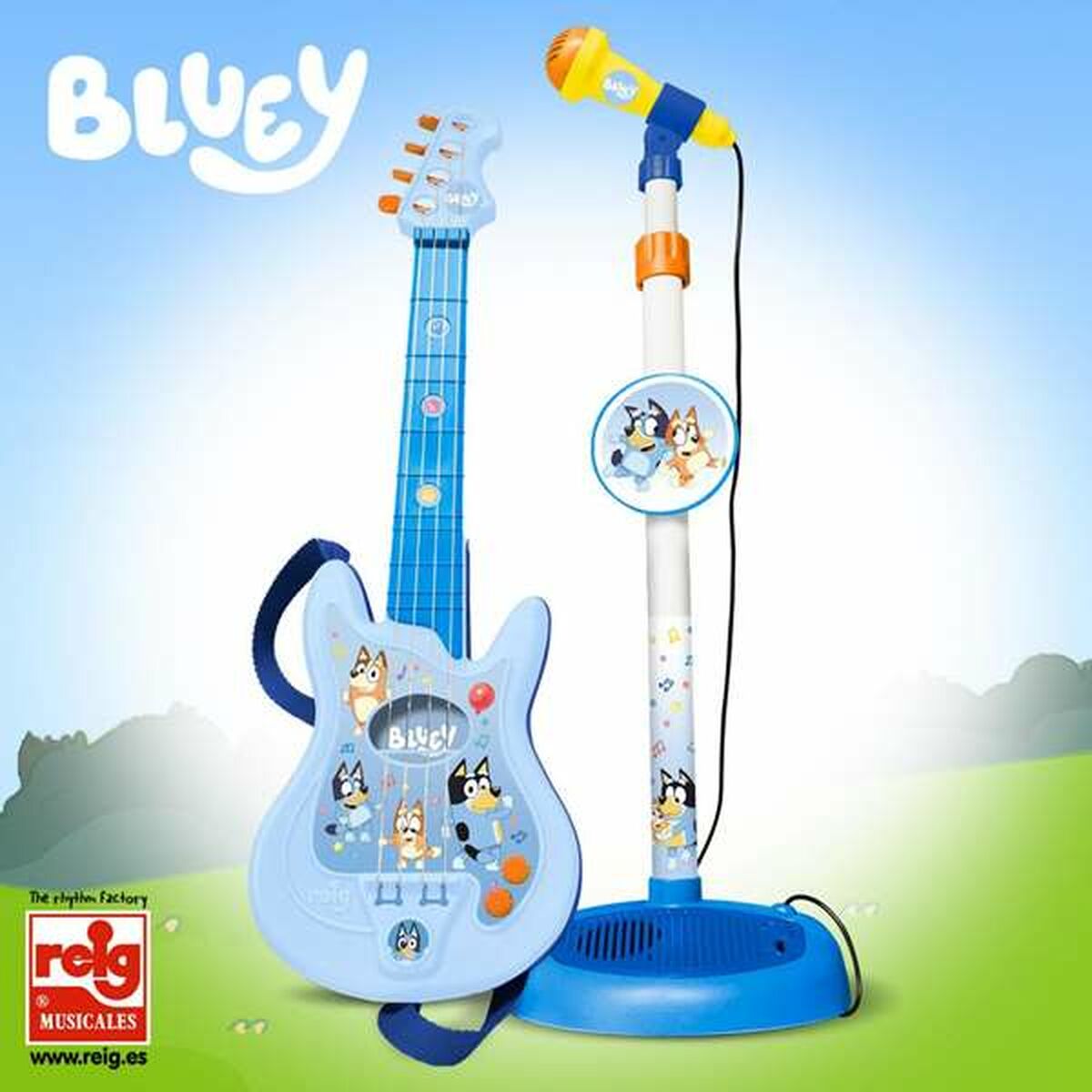 Gitarr för barn Bluey Justerbart Mikrofon 60 x 30 x 17 mm - 2
