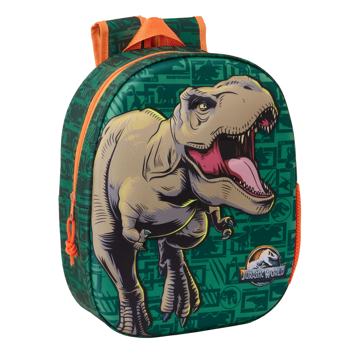 Barnryggsäck Jurassic World Mörkgrön 27 x 33 x 10 cm 3D