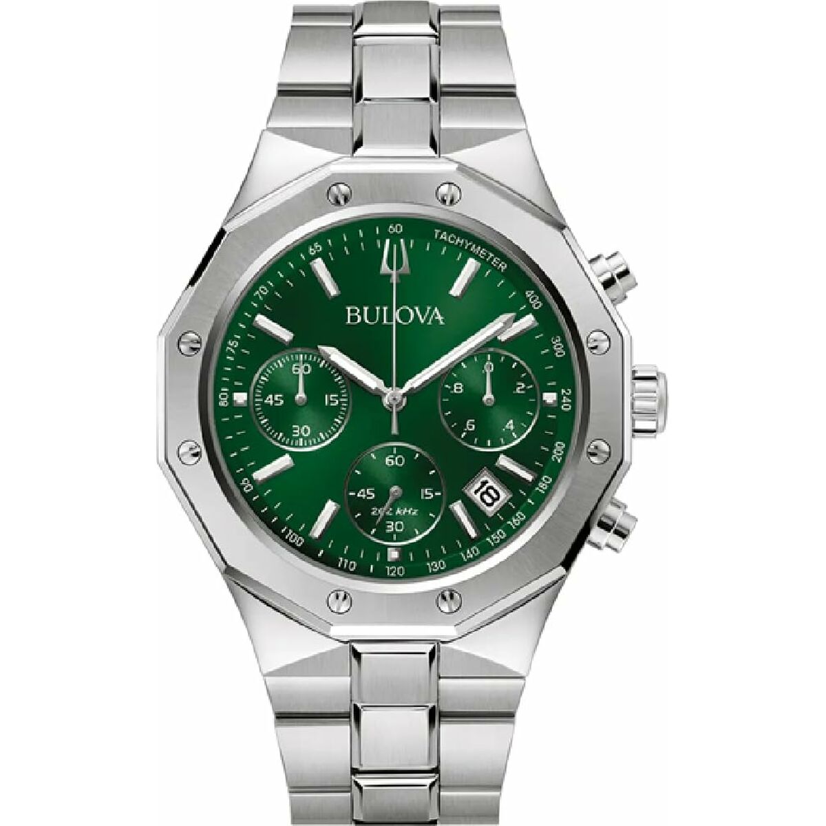 Herrklocka Bulova 96B409 Grön Silvrig