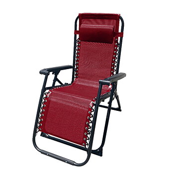 Marbueno Hopfällbar Solsäng Stål Med Kudde i Trädgård och Pool 90X66X108 cm Nollgravitation Bordeaux 10010