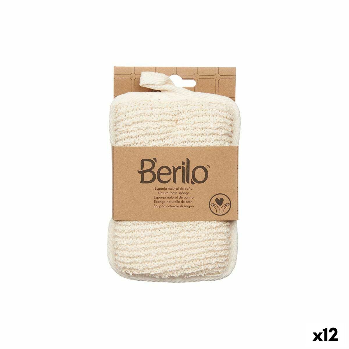 Rengöringssvamp Berilo Vit Beige 11 x 16,5 x 2 cm (12 antal)