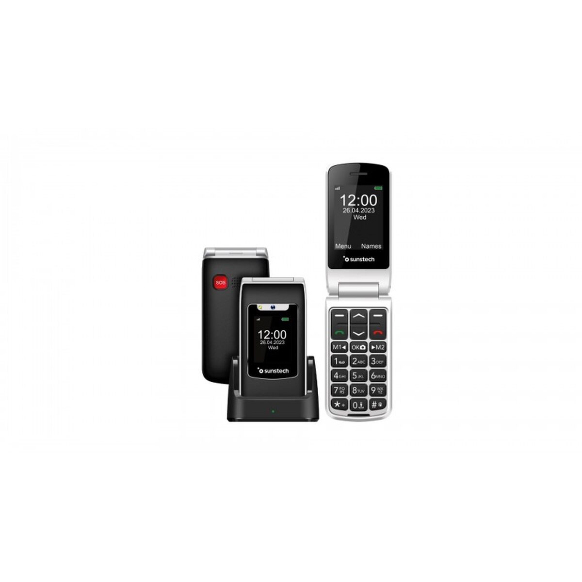 Mobiltelefon för seniorer Sunstech CELT23BK Svart 128 GB 2,4"
