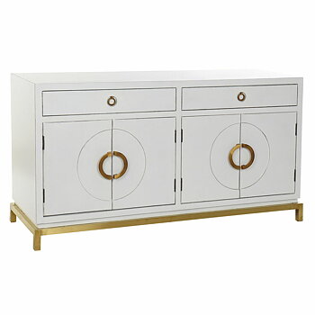 Skänk DKD Home Decor Kamakura Vit Gyllene Metall Poppel 150 x 50 x 80 cm (150 x 50 x 80 cm)