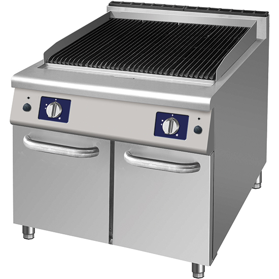 Gas lavastensgrill på slutna kabinett