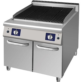 Gas lavastensgrill på slutna kabinett