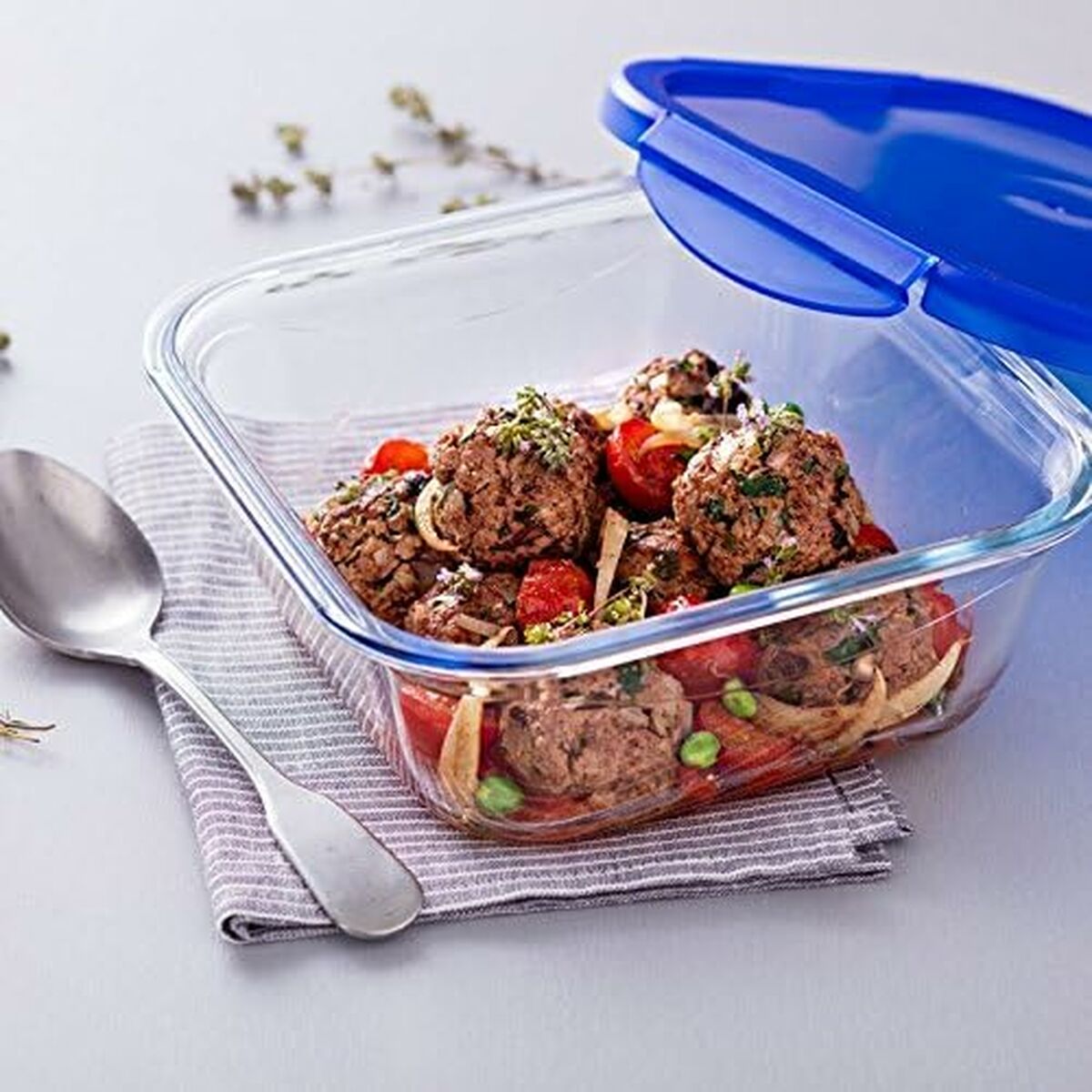 Behållare för matkonservering Pyrex Blå Transparent 800 ml (2 antal) - 2