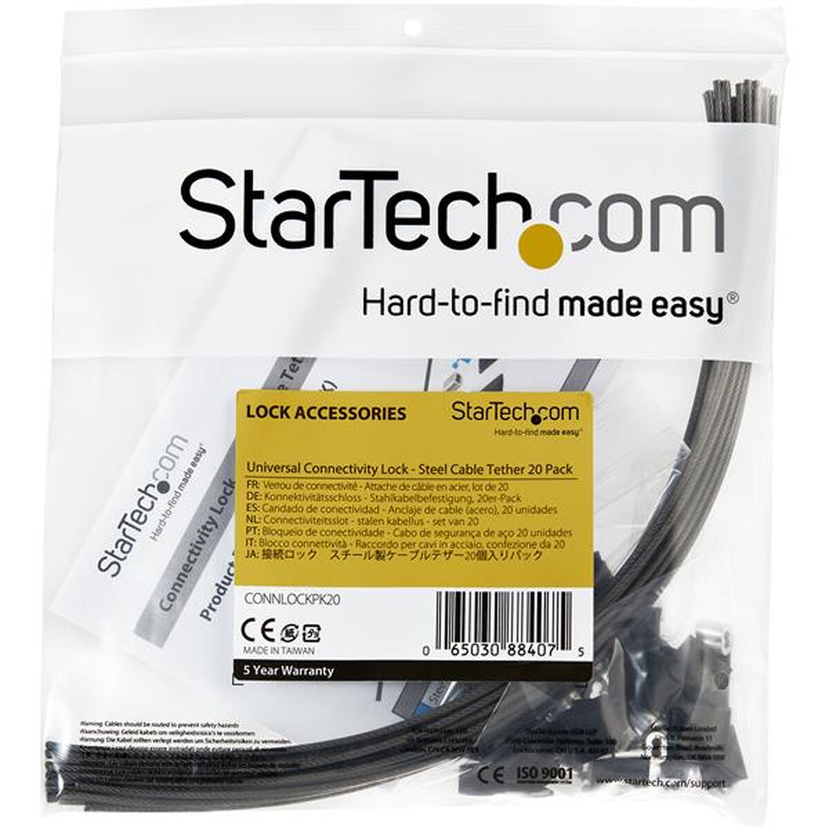 Säkerhetskabel Startech CONNLOCKPK20 - 2