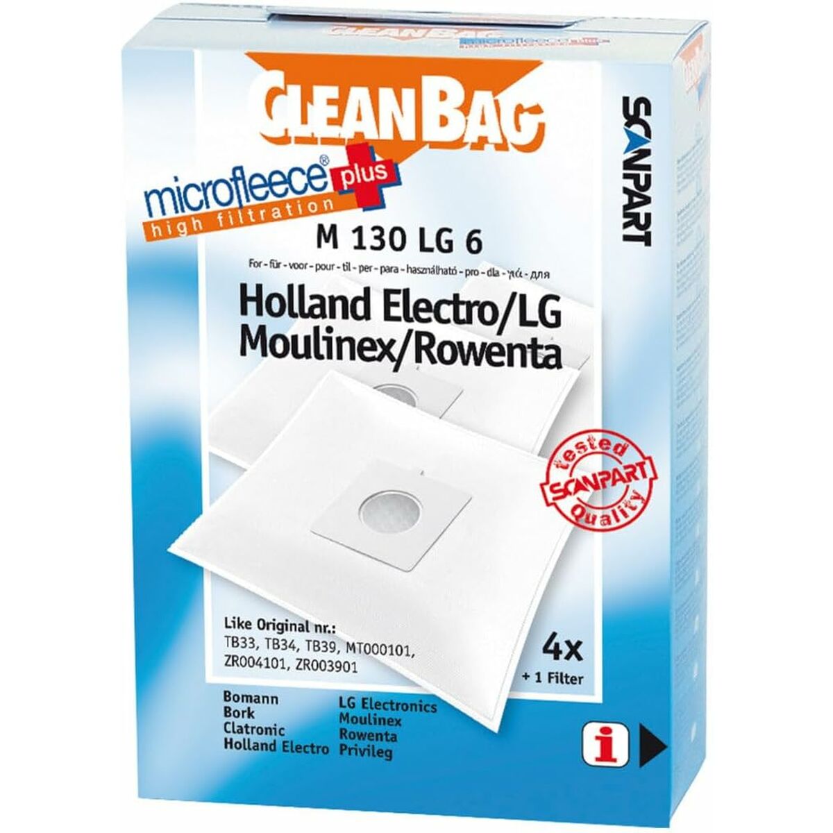 Dammsugarpåse Scanpart M 130 LG 6 LG 4UD